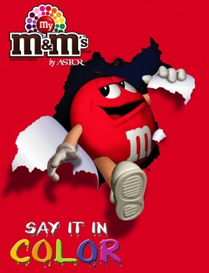 M&M'S � chocolate candy in 21 custom colors, in custom printed packaging of all shapes and sizes